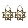 thumbnail image 1 of Fiudx Pendientes Antiguos, Diseño Étnico de Aro Colgante, Estilo Bohemio Floral, Construcción de Aleación, Uso Diario, Celebración de Festivales, Idea de Regalo Única., 1 of 2