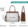 thumbnail image 4 of Laptop Bag for Women Leather Work Tote 15.6 Inch Laptop for Computer Messenger Bag Waterproof Briefcase Business Office Professional Large Capacity Handbag Shoulder Teacher Nurse Bag, 4 of 10