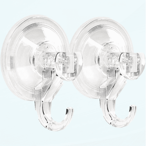 Reusable Wreath Hanger, Large Heavy Duty Suction Cup Hooks Wall Hooks Kitchen Bathroom Window Shower Hooks for Hanging Towel Robe Loofah and Christmas Decorations (2 Pack)