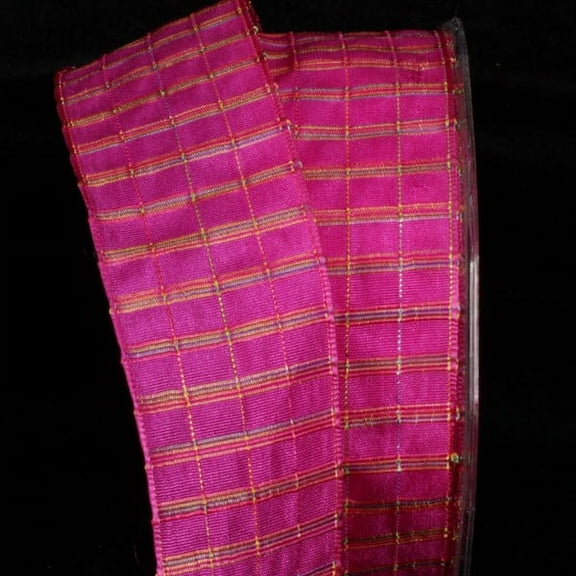 The Ribbon People Pink Checkered Wire Edged Craft Ribbon 1.5" x 27 Yards