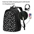 thumbnail image 2 of Wukai Black White Leaves Travel Laptop Backpack: Business Water-Resistant Bag with USB Charging Port, Ideal College Backpack for Men & Women, 2 of 6