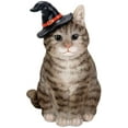 thumbnail image 3 of Ebros Gray Tabby Cat with Wizard Witches Hat Collectible Home Decor Figurine, 3 of 7