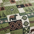 thumbnail image 3 of Jessy Home Twin Rustic Quilt Sets Moose Bear Bedding Green Polyester Bedspread Coverlet, 3 of 8