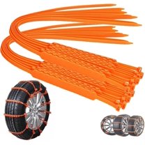 Dmxedts Reusable Zip-Tie Tire Snow Chains, Universal Anti-Skid Tire Straps with Adjustable Buckles, Portable Car Snow & Mud Traction Chains for Cars, SUVs & Trucks (20-Pack)