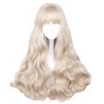 thumbnail image 1 of Long Curly Wig - Natural Synthetic Hair Lolita Wigs with Wig Cap For Cosplay and Daily Wear (Light Blonde), 1 of 4
