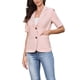thumbnail image 1 of Blazer INSPIRE CHIC para mujeres, chaqueta de traje casual de trabajo con mangas cortas, solapa y frente abierto, con bolsillos, color rosa claro, 1 of 6