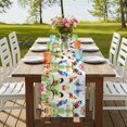 thumbnail image 4 of Spring Floral 90 Inch Table Runner, Pastoral Butterfly Birds Elegant Farmhouse Dresser Scarf Cotton & Linen Tablerunner for Dining/Kitchen Island/Holiday Party Décor 13" x 90", 4 of 9