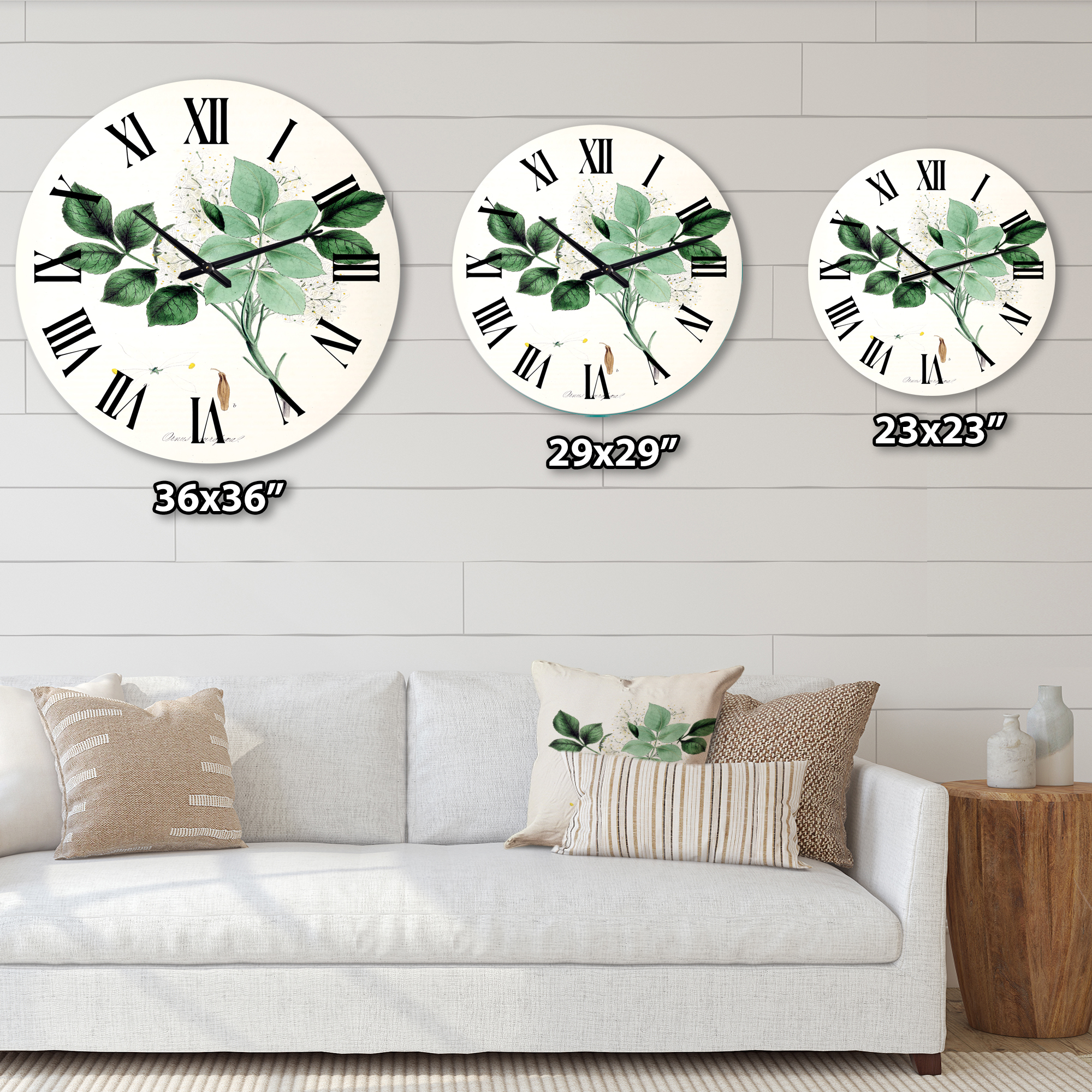 Designart 1 in Quartz Farmhouse Wall Clock
