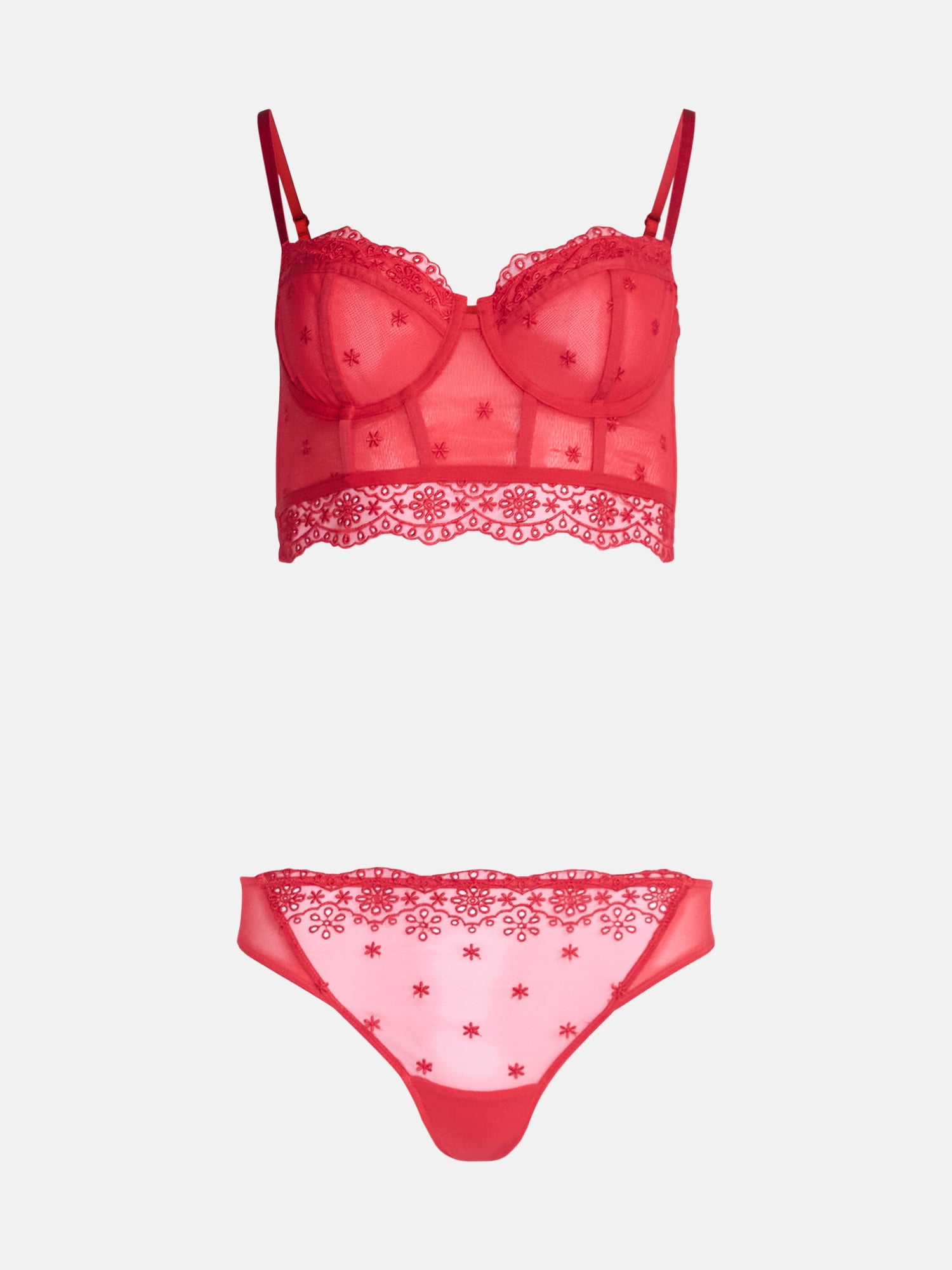 No Boundaries Women's Embroidery Lace Set, Sizes XS-XXXL