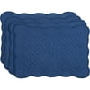 Better Homes and Gardens Quilted Placemat Set of 6, Blue Denim