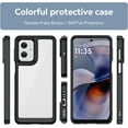 thumbnail image 2 of Case for Moto G55 5G,Moto G55 5G Case,Transparent TPU+PC Acrylic Protective Military Grade  Heavy Duty Shockproof Protection Phone Case for Motorola Moto G55 5G (Black), 2 of 16