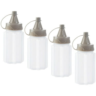 TINKSKY 4pcs Sauce Containers Squeeze Bottle Grey Plastic Leakproof Kitchen Use
