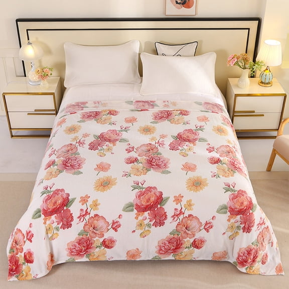 Deeceymbur 47x79 Inch Winter Thick Milk Velvet Flannel Blanket Cozy Portable for Bedroom Living Room