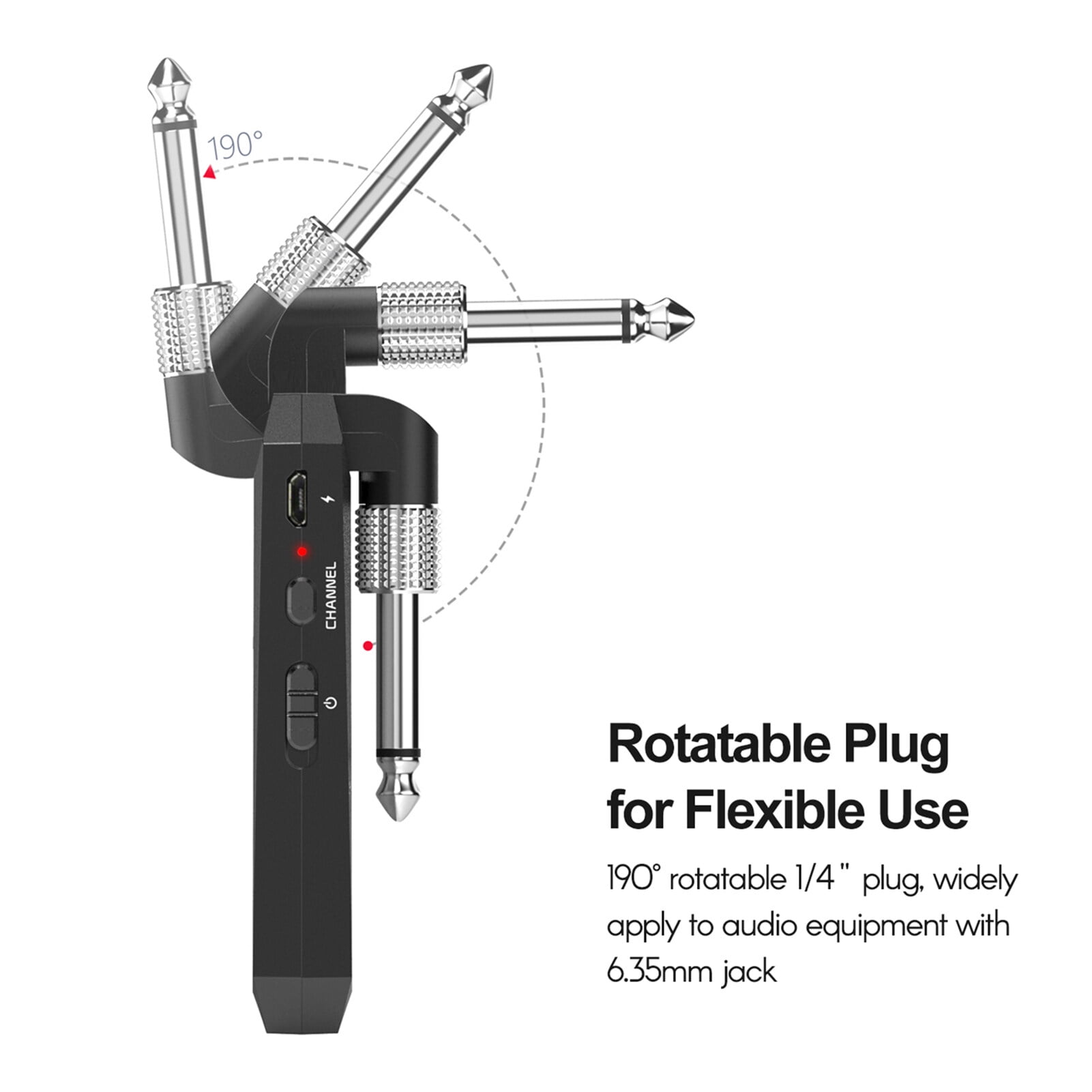 M-VAVE WP-5G Wireless 5.8G Guitar System Rechargeable Audio Transmitter and Receiver ISM Band for Electric Bass Guitars Amplifier Accessories