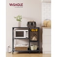 thumbnail image 2 of Baker's Rack, Coffee Bar Stand with Charging Station, Storage Shelves, Pull-Out Wire Basket, Table for Microwave, Kitchen, Charcoal Gray and Ink Black, 2 of 8