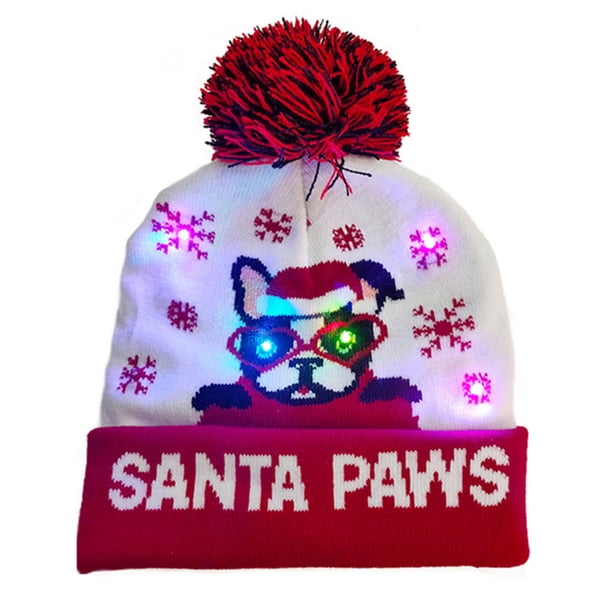 Gorro Navideño Con Luz Led Gorro De Punto Con Luz Navideña Gorro Navideño Decoración Navideña De Año Nuevo seitruly AP006289-02