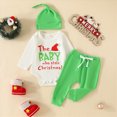 thumbnail image 2 of Kaprioy Baby Boy Romper Infant Baby Boy Christmas Clothes Set The Baby Who Stole Christmas Romper Velvet Pants Hat Outfits, 2 of 9
