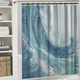 thumbnail image 6 of Orinice Waves Shower Curtains for Bathroom Light Blue Ocean Wave Bathroom Decor Sea Themed Bath Curtain Hooks Included  60x72, 6 of 7