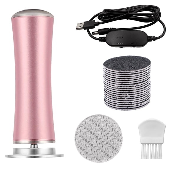 Removedor de callos eléctrico ELEVEN EVER Herramienta de pedicura para lima de pies (velocidad ajustable) con molinillo de vidrio reciclable y disco de papel de lija de repuesto de 20 piezas para homb