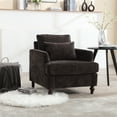 thumbnail image 4 of Nmkwnr Modern Accent Chair Armchair, Wood Frame Lounge Chair for Living Room, Office, Black, 4 of 8