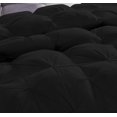 thumbnail image 4 of D.N.G. BEDDINGS Luxurious 3 Piece Pom Pom Pinch Pleated Comforter Set, 800 Thread Count, 100% Egyptian Cotton, White Vintage Pom-Pom Fringe (King/California King Size Solid Black Color), 4 of 5