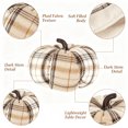 thumbnail image 7 of Fall Fabric Pumpkins Decor,Vintage Plaid Fabric Pumpkins Autumn Decor,Rustic Farmhouse Pumpkins for Mantel Table, Thanksgiving Halloween Autumn Home,Beige, 7 of 7