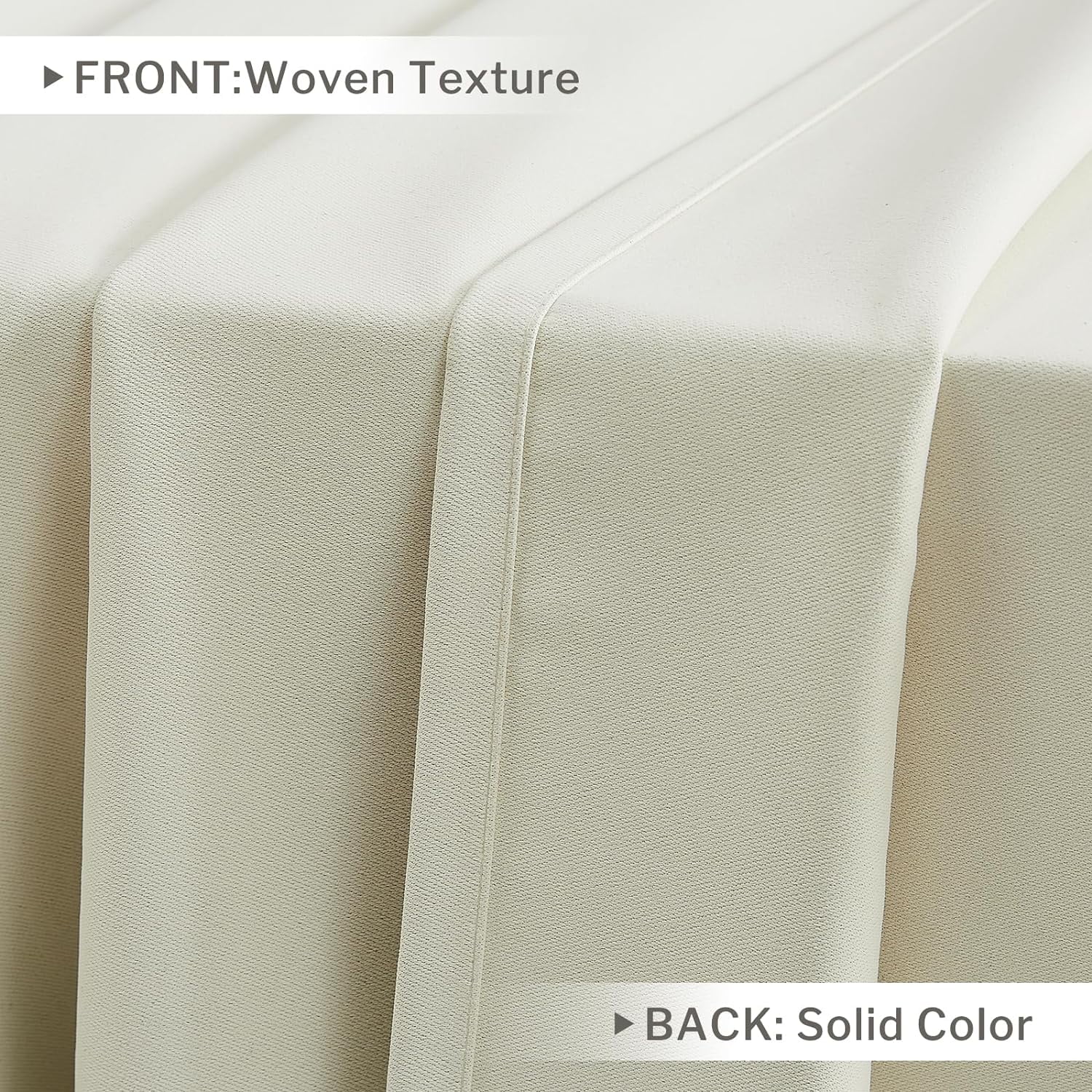 Blackout Curtains for Bedroom Cotton Cream Curtains 96 inch Length 2 Panels Set Grommet Window Curtains for Living Room Thermal Insulated Privacy Blackout Drapes (Beige, 52 x 96 Inch)
