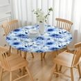 thumbnail image 3 of Pioneer Flower Floral Print Pattern Round Fitted Tablecloth with Elastic Edge,Dining Table Cover Waterproof,Outdoor Round Tablecloth for Camping,Dining,Indoor and Outdoor, 3 of 7