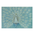 thumbnail image 2 of Peacock Cutting Board, Peacock Pattern on the Wall Nature Colorful Ornate Art Print, Decorative Tempered Glass Cutting and Serving Board, Small Size, Yellow Pale Blue, by Ambesonne, 2 of 5