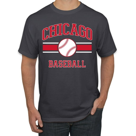 Wild Bobby City of Chicago Baseball Fantasy Fan Sports Men's T-Shirt, Charcoal, Small