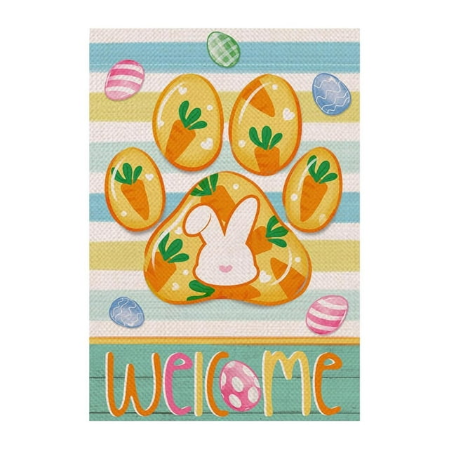Huevos de Pascua para puerta delantera de jardín, suministros para letreros, colgador de puerta, bandera decorativa bonita, bandera de bienvenida para