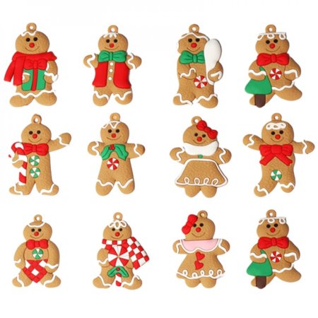 

12pcs/Lot Christmas Tree Pendant Gingerbread Man Flawless Lightweight Exquisite for Christmas for Parties Christmas tree ornaments