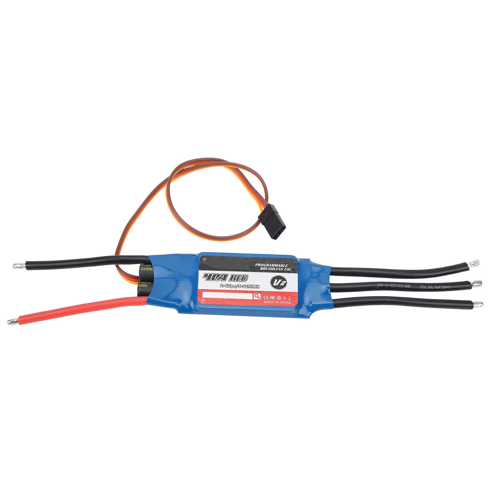 VGEBY 40A Brushless ESC – Drehzahlregler Für Modellflugzeuge, 2-4S, Mit BEC 5V/3A