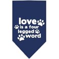 thumbnail image 1 of Love Is A Four Leg Word Screen Print Bandana Navy Blue Small, 1 of 1