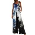 thumbnail image 6 of Wiyuqeen American Flag Overalls for Women Sleeveless USA Flag Bib Overalls Lightweight Summer Linen Rompers 4th of July Party Jumpers with Pocket, 6 of 8