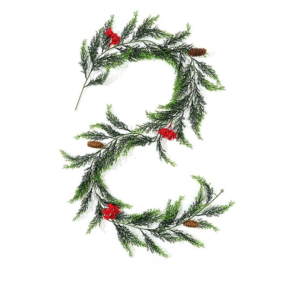 FEISHENTT Christmas Cedar Garland Thick and Lush Realistic Artificial Cedar Garland Vine Greenery Leaves For Home Wall Indoor Outdoor Wedding Party Hanging