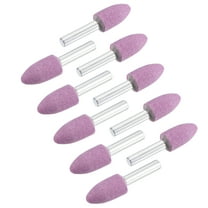 Uxcell Abrasive Mounted 1/4" Shank 0.47" Diameter 60 Grit Conical Stone Grinding Bits for Rotary Tool 10Pack