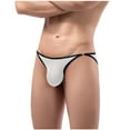 thumbnail image 2 of HUPOM Mens Underwear Boxer Briefs Male Thongs Low waist Elastic Waist Solid Briefs White XL, 2 of 6