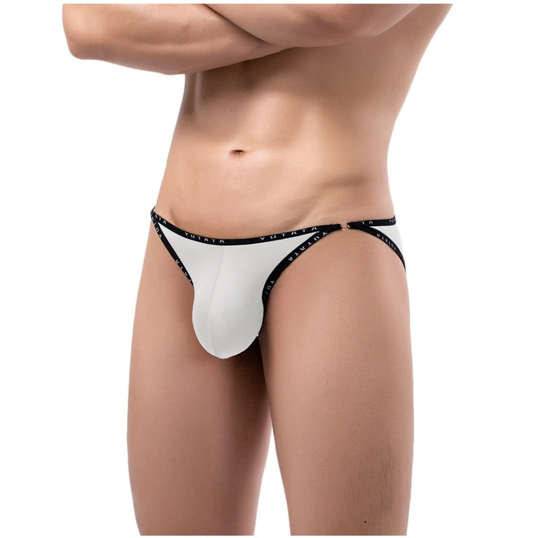 KAMAMEN Men's Seamless Mini Briefs Comfort Underwear With Big Bulge Pouch  Panties Thong Lingerie Underpants Knickers Gray M