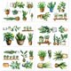 thumbnail image 1 of Pegatinas adhesivas estáticas para ventana, 7,9 x 11,8 pulgadas, 6 hojas con 32 piezas de patrones de plantas en macetas, pegatinas decorativas extraíbles para ventana, decoración para el hogar, la, 1 of 8