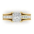 thumbnail image 2 of 2.28 ct Brilliant Princess Cut White Sapphire 14k Yellow Gold Solitaire with Accents Engagement Bridal Wedding Ring Band Set size 6.25, 2 of 7
