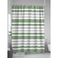thumbnail image 5 of Shower Curtain Sage Green Grey Stripes Bathroom Curtains with Hooks, Waterproof Fabric Contrast Striped Bath Shower Curtains Set for Bathroom Bathtubs Decor 36x72 Inch, 5 of 8