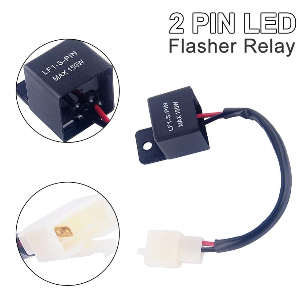 RUNMIND 12V 2 Pin Adjustable Frequency LED Flasher Relay Motorcycle Turn Signal 