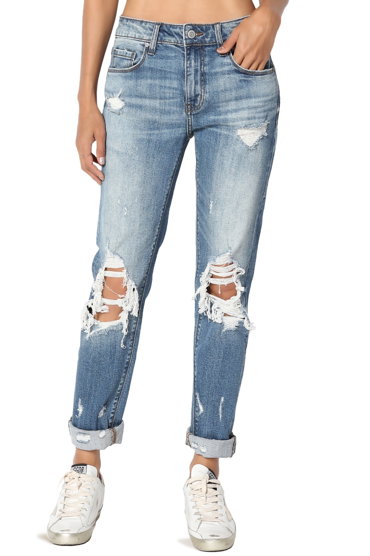 Distressed Destructed Washed Denim 