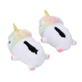 thumbnail image 3 of Unicorn Youth White Plush Slippers-Small, 3 of 6