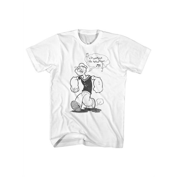 Popeye The Sailor Man 60's Cartoon I'm Popeye the Sailor Man Music Adult T-Shirt