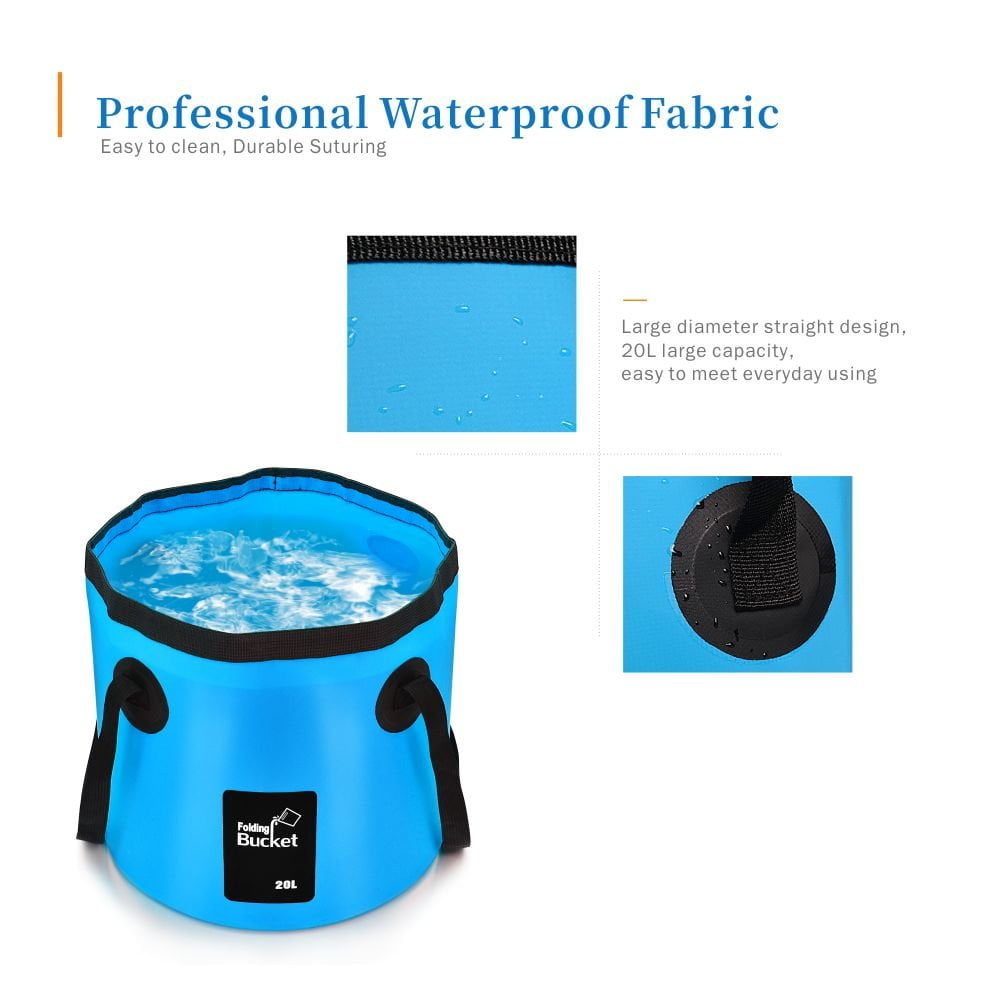 Red ACORRA Folding Water Bucket Outdoor Foldable Pouch Barrel Collapsible Portable Camping Storage Container Wash Basin