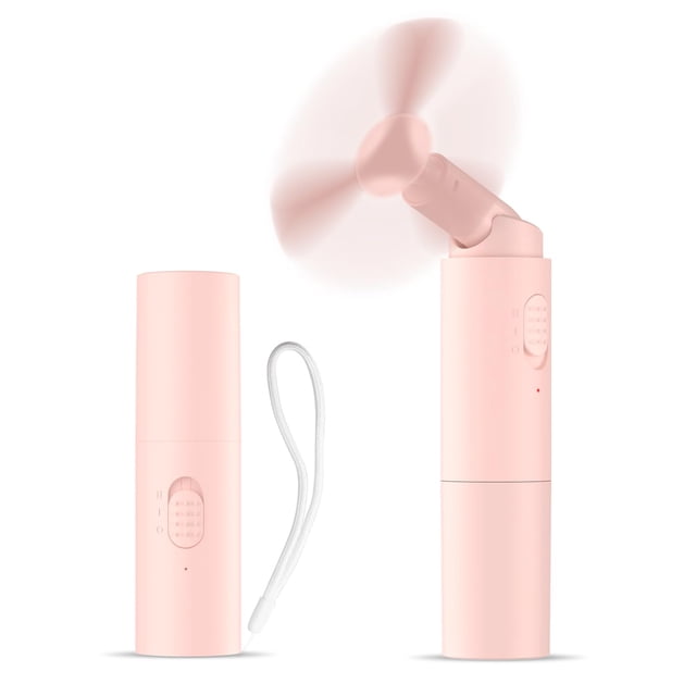 Ventilador de mano recargable, mini ventilador portátil pequeño ventilador de mano, para mujeres, niñas, hombres, viajes, interiores y exteriores (rosa)