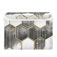 thumbnail image 7 of Yayeee Collapsible Cube Storage Bin with Lid Fabric Closet Decorative Basket with Handles, Gray Hexagons, 7 of 7