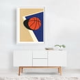 thumbnail image 2 of Oakland-Basketball-Team - Illustration Basketball Minimalist Geometric Modern Art Abstract Pop Art White Framed Wall Art Print 12 x 16 inches, 2 of 3